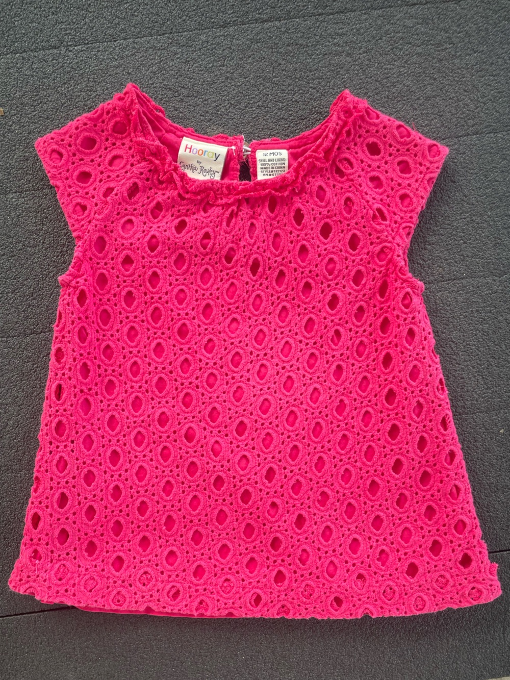 Hooray for Cynthia Rowley Pink Eyelet Dress 12M